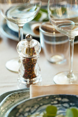 Luxury table setting for event in a restaurant
