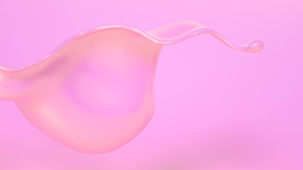 Splash fluid. 3d illustration, 3d rendering.