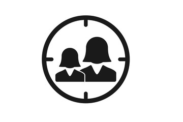 Female or woman customer, woman audience icon