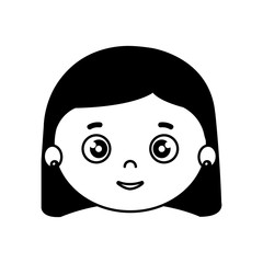 head of cute little girl avatar character