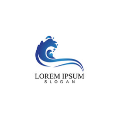 Water wave icon vector