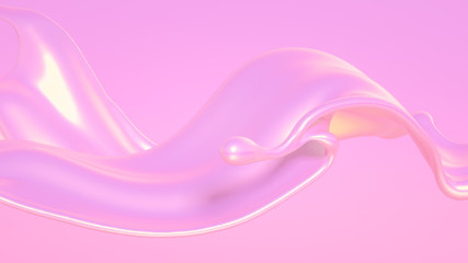 Splash fluid. 3d illustration, 3d rendering.