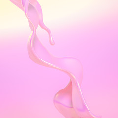 Splash fluid. 3d illustration, 3d rendering.