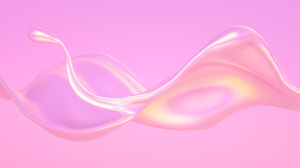 Splash fluid. 3d illustration, 3d rendering.