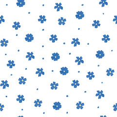 Seamless Floral Pattern. Little blue flowers background for textile,scrapbooking, wallpapers, print, gift wrap, decoupage, covers. Raster copy.