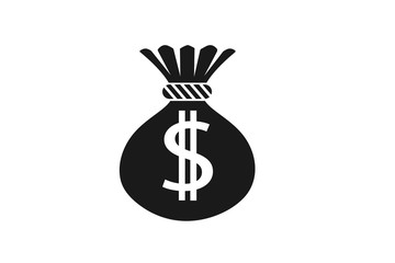 dollar bag icon, loan icon vector 