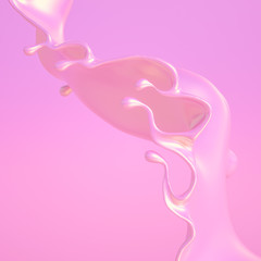 Splash fluid. 3d illustration, 3d rendering.