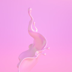 Splash fluid. 3d illustration, 3d rendering.