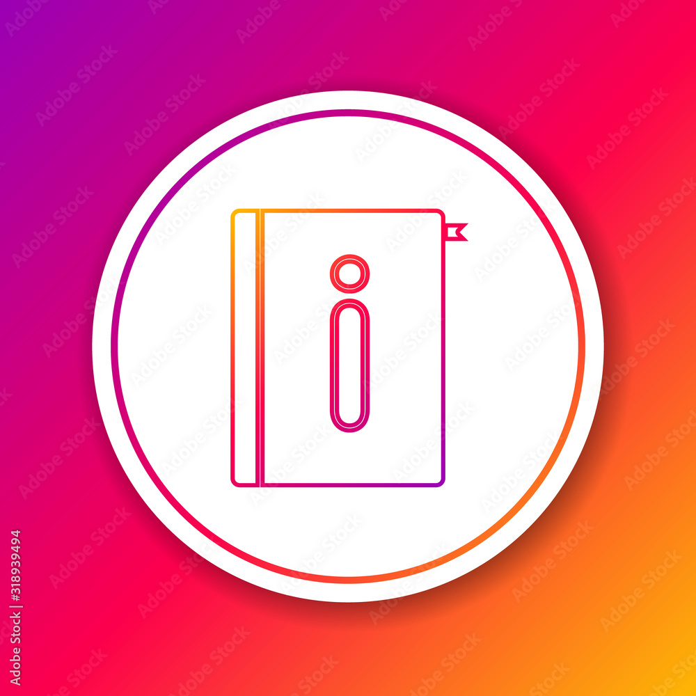 Poster color line user manual icon isolated on color background. user guide book. instruction sign. read be