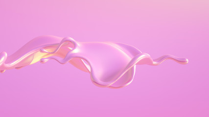 Splash fluid. 3d illustration, 3d rendering.