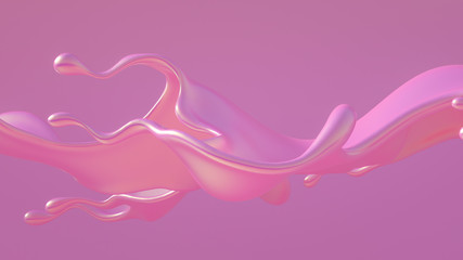 Splash fluid. 3d illustration, 3d rendering.