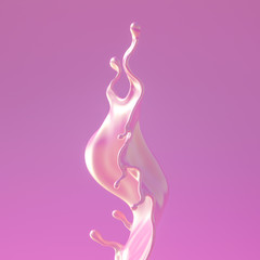 Splash fluid. 3d illustration, 3d rendering.