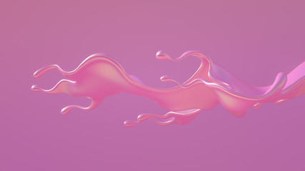 Splash fluid. 3d illustration, 3d rendering.