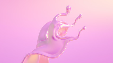 Splash fluid. 3d illustration, 3d rendering.