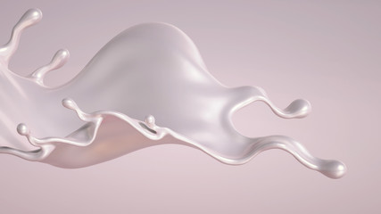 Splash fluid. 3d illustration, 3d rendering.