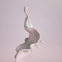 Splash fluid. 3d illustration, 3d rendering.