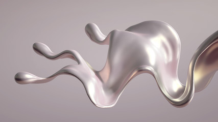 Splash fluid. 3d illustration, 3d rendering.