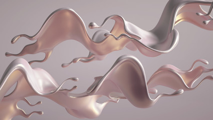 Splash fluid. 3d illustration, 3d rendering.