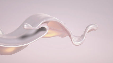 Splash fluid. 3d illustration, 3d rendering.