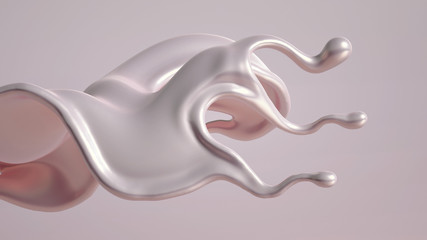 Splash fluid. 3d illustration, 3d rendering.