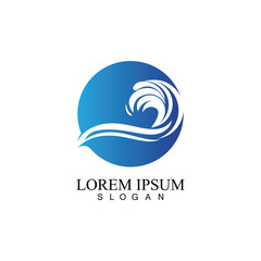 Water wave icon vector