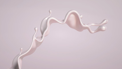 Splash fluid. 3d illustration, 3d rendering.