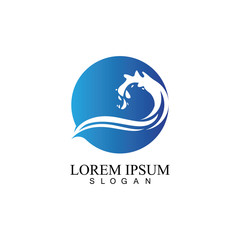 Water wave icon vector