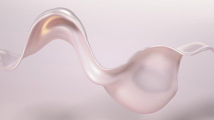 Splash fluid. 3d illustration, 3d rendering.