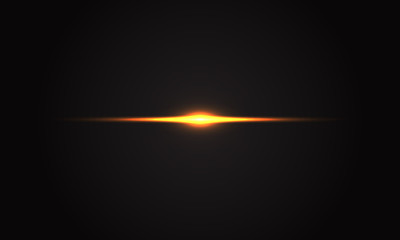 Abstract yellow light flare effect on black background luxury vector illustration.