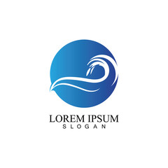 Water wave icon vector