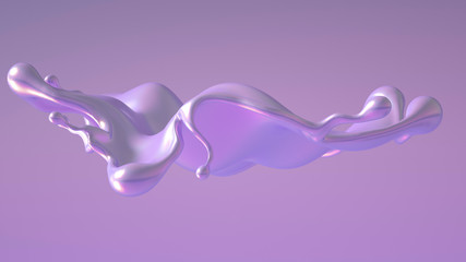 Splash fluid. 3d illustration, 3d rendering.