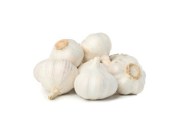 Obraz na płótnie Canvas Fresh garlic bulbs isolated on white background