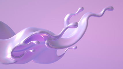 Splash fluid. 3d illustration, 3d rendering.