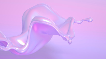 Splash fluid. 3d illustration, 3d rendering.