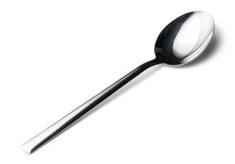 Cutlery dessert spoon isolated on white background