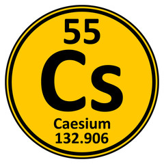 Periodic table element caesium icon.
