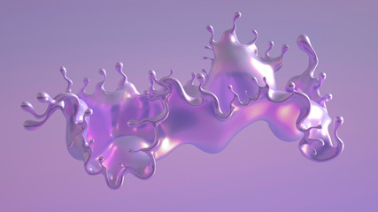 Splash fluid. 3d illustration, 3d rendering.