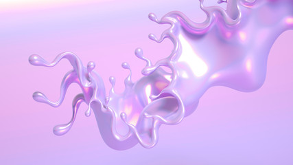 Splash fluid. 3d illustration, 3d rendering.