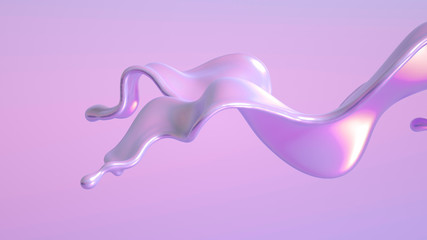 Splash fluid. 3d illustration, 3d rendering.