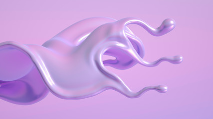 Splash fluid. 3d illustration, 3d rendering.