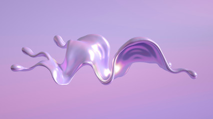 Splash fluid. 3d illustration, 3d rendering.
