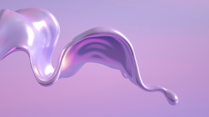 Splash fluid. 3d illustration, 3d rendering.