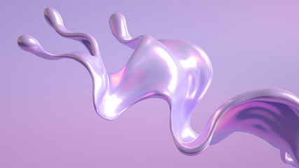 Splash fluid. 3d illustration, 3d rendering.