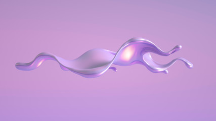 Splash fluid. 3d illustration, 3d rendering.