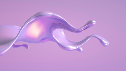 Splash fluid. 3d illustration, 3d rendering.