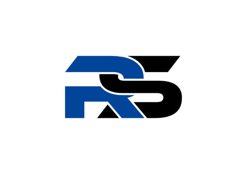 Letter RS simple logo design vector