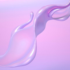 Splash fluid. 3d illustration, 3d rendering.