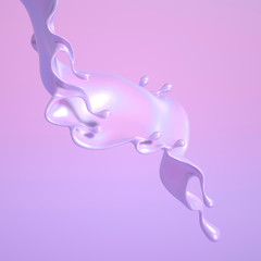 Splash fluid. 3d illustration, 3d rendering.