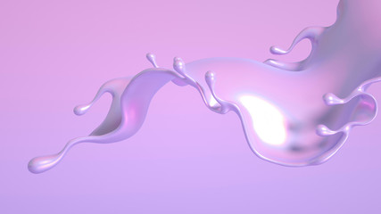 Splash fluid. 3d illustration, 3d rendering.