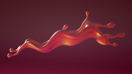 Splash fluid. 3d illustration, 3d rendering.